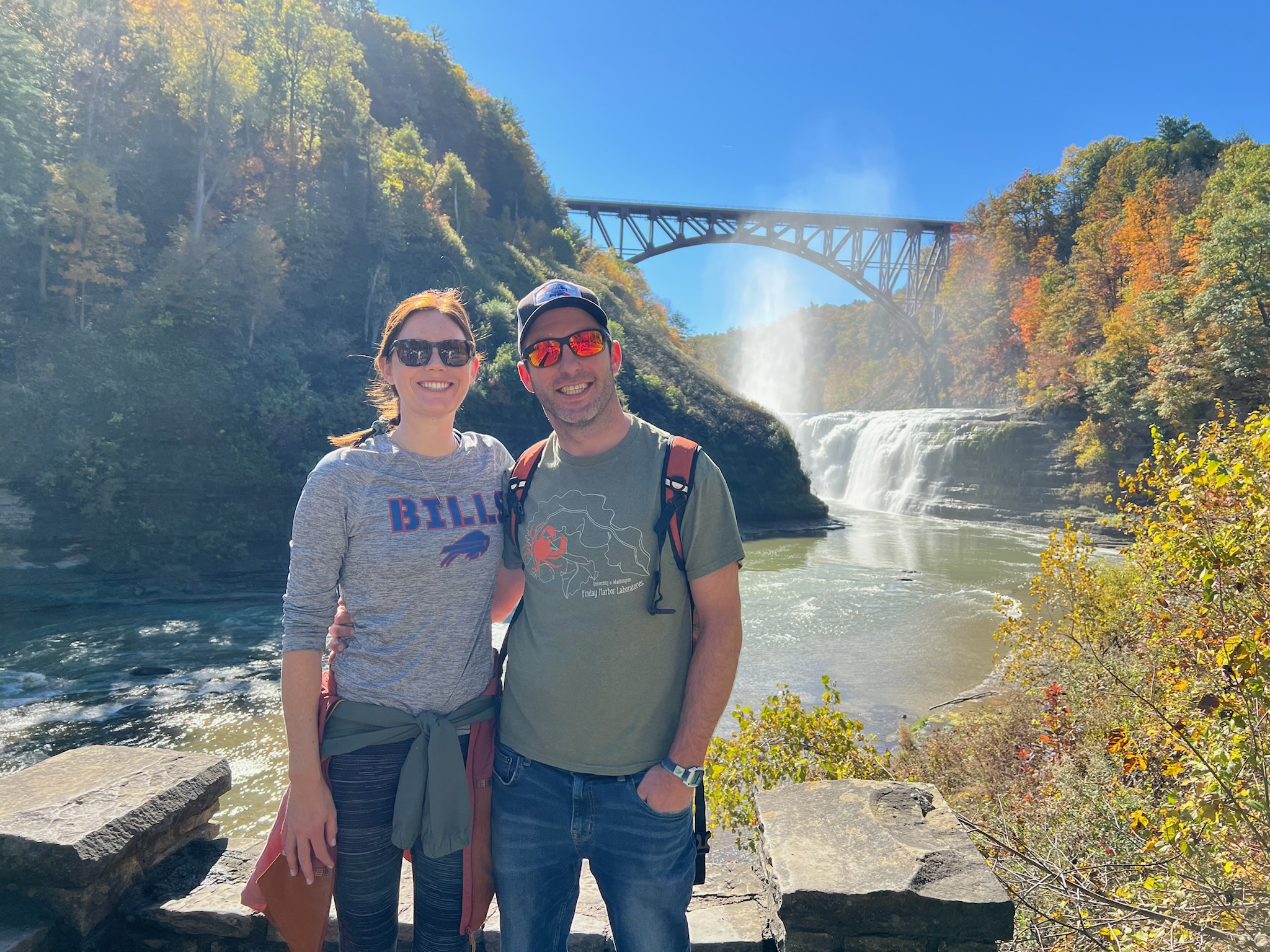 Hiking to a waterfall